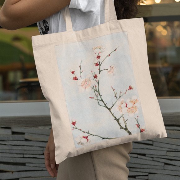 Handbags - Natural Japanese Blossom Canvas Tote Bag